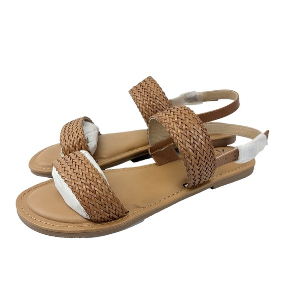 Isaac Mizrahi Live Rosalyn Womens Size 9M Cognac Brown Woven Sandals - Picture 1 of 6